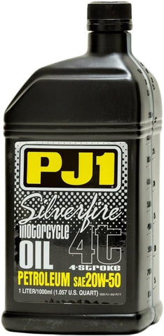PJ1 9-50-PET Silverfire 20W-50 Petroleum Motorcycle Engine Oil, 1 L