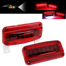 LIMICAR 49 LED Red RV Camper Trailer Stop Turn Brake Tail Lights White License Plate Light with Reflex Surface Mount White Base Red Cover Reflex Lens Rectangular (Left & Right)