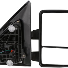 SCITOO Towing Mirrors with Puddle Light Chrome Tow Mirrors Compatible Fit for 2004-2014 F-150 with Auxiliary Lights Turn Signal Power Control Heated Manual Telescoping Folding