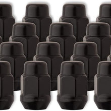 DPAccessories LCB3C6HE2BK04020 20 Black 12x1.5 Closed End Bulge Acorn Lug Nuts - Cone Seat - 13/16" Hex Wheel Lug Nut