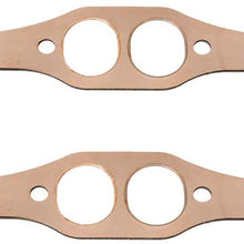 LucaSng A Pair SBC Oval Port Copper Header Exhaust Gasket Seal For Chevy SB 327 305 350 383 Reusable Exhaust Manifold Gasket Set