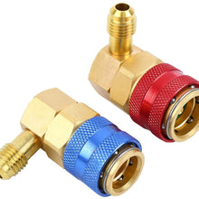 Ridgeyard R134A Adapter Fittings Quick Coupler High Low AC Condition Manifold Gauge Hose Conversion kit, 1/4" SAE HVAC