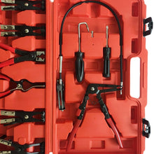 9PC Hose Clamp Clip Plier Set Auto Part Flexible Hose Clamp Pliers Tool Set Swivel Jaw Flat Angled Band Automotive Tools (Red, 9PC)