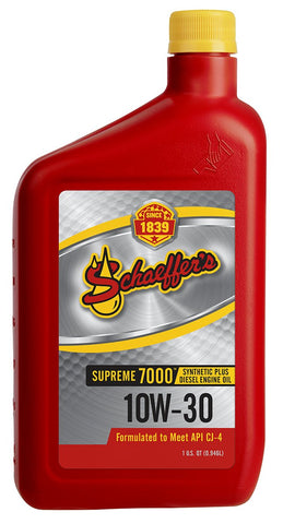 Schaeffer Manufacturing Co. 0711-012S Supreme 7000 Synthetic Plus Diesel Engine Oil, 10W-30, 1 quart