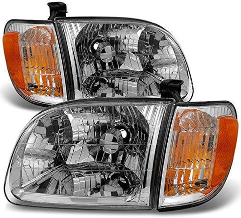 For 2000 2001 2002 2003 2004 Toyota Tundra Regular | Access Cab Headlights w/ Corner Lights LH + RH Pair