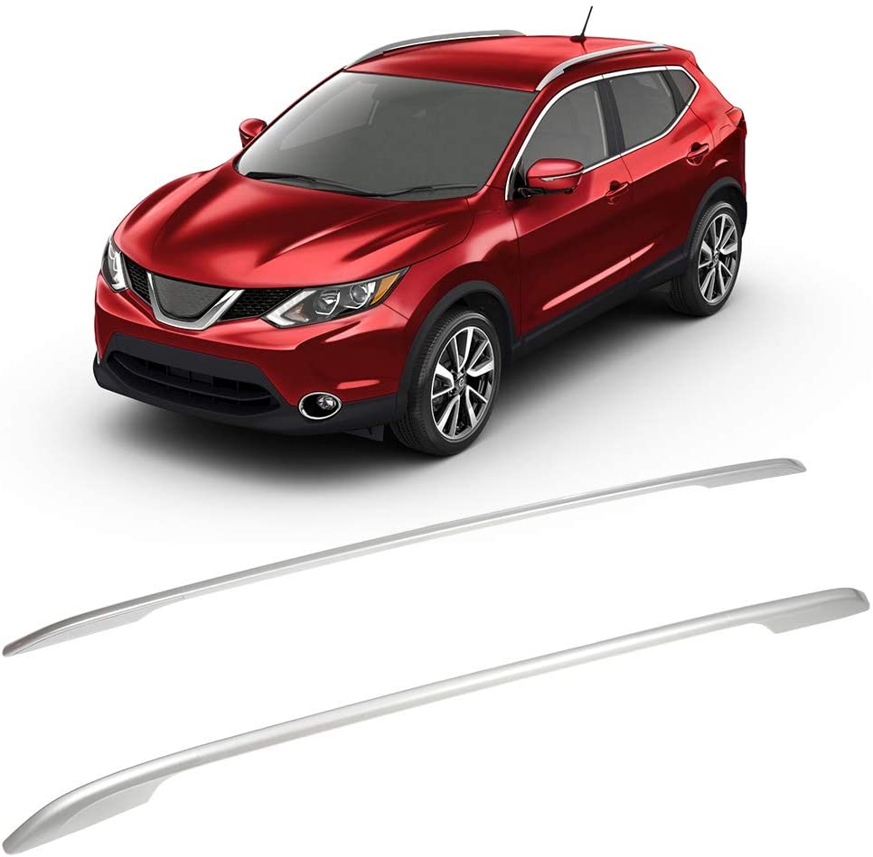 OCPTY Roof Rack Roof Side Rails Silver Cargo Carrier Top Side Rails Fit for Nissan Rogue 2014 2015 2016 Roof Side Rails