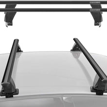 OMAC Auto Exterior Accessories Roof Rack Crossbars | Aluminum Smooth Black Lockable Roof Top Cargo Management Racks | Luggage Ski Kayak Carriers Set 2 Pcs | Fits Chrysler 300 2011-2014