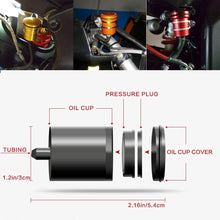 CNC Aluminum Oil Cup Front or Rear Brake Fluid Reservoir For Yamaha FZ01 FZ03 FZ07 FZ09 FZ10 YZF R1 R3 R6 R25 R15 R125 For Kawasaki Z250 Z650 Z750/R/RR Z800 Z900 Z1000/sx (Black)