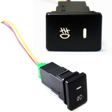 iJDMTOY (1) Factory Style 4-Pole 12V Push Button Switch w/ LED Background Indicator Lights Compatible With Fog Lights, DRL, LED Light Bar, etc (200 Series Toyota, 33x22mm)