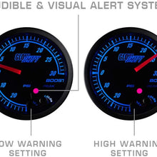 GlowShift Elite 10 Color Wideband Air/Fuel Ratio AFR Gauge Kit - Includes Oxygen Sensor, Data Logging Output & Weld-in Bung - Black Dial - Tinted Lens - Peak Recall - 2-1/16" 52mm