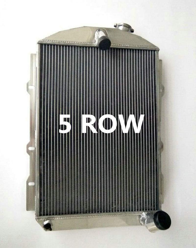 5 Row Aluminum Radiator For CHEVY HOT/STREET ROD 6 CYL. W/TRANNY COOLER 1938