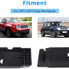 VANJING Center Console Insert Organizer Tray Armrest Box Secondary Storage with USB Hole for 2015 2016 2017 2018 2019 Jeep Renegade Accessories