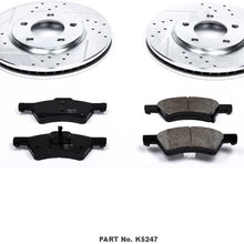 Power Stop K5247 Front Brake Kit with Drilled/Slotted Brake Rotors and Z23 Evolution Ceramic Brake Pads