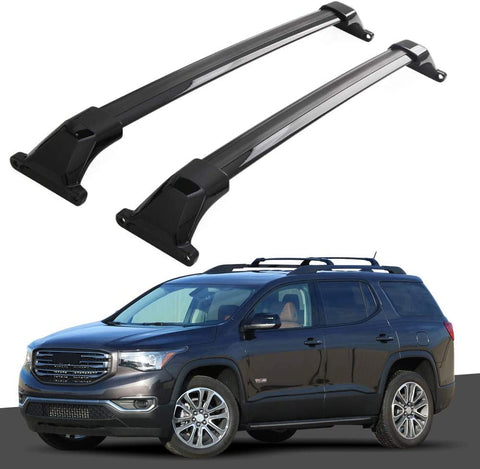 Kingcher 2 Pieces Cross Bars Fit for 2018 2019 2020 GMC Acadia Black Baggage Luggage Roof Rack Crossbars