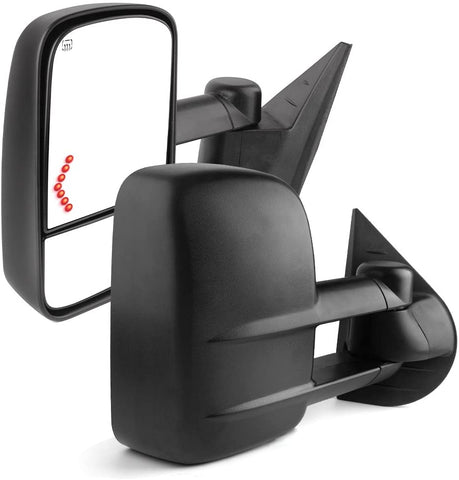 YITAMOTOR Towing Mirrors Compatible with Chevrolet GMC Cadillac Silverado Sierra 07-13 Power Heated Telescoping with LED Arrow Signal Light