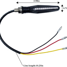 LivTee Super Bright 4PCS Motorcycle Indicators Flowing Turn Signal Brake Lights & Daytime Running Lights 12V for Motorbike Scooter Quad Cruiser Harley Kawasaki Yamaha Suzuki Off Road, White/Red/Amber