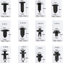 HTOMT 240PCS Bumper Retainer Clips Car Plastic Rivets Fasteners Push Retainer Kit Most Popular Sizes Auto Push Pin Rivets Set -Door Trim Panel Fender Clips for GM Ford Toyota Honda Chrysler