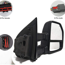 AERDM New towing mirror Black Housing with Temperature sensor fit 2015-2018 F150 Towing Mirrors w/Blind Spot mirror with Turn Signal, Puddle and Auxiliary Lamp