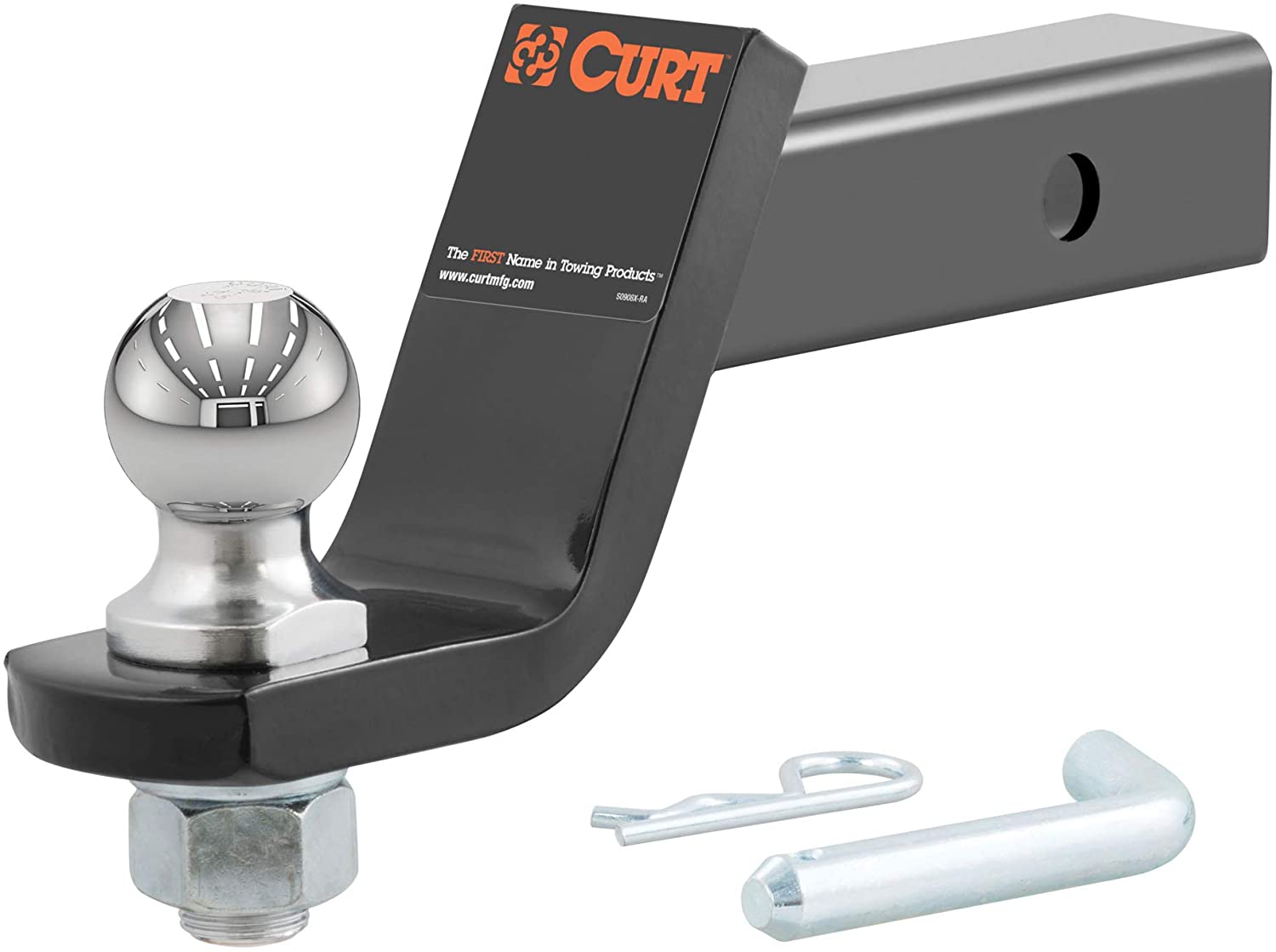 CURT 45055 Trailer Hitch Mount with 1-7/8-Inch Ball & Pin, Fits 2-Inch Receiver, 3,500 lbs, 4-Inch Drop