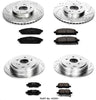 Power Stop K2291 Front & Rear Brake Kit with Drilled/Slotted Brake Rotors and Z23 Evolution Ceramic Brake Pads