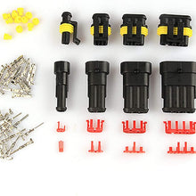 CKEGUO 352PCS Waterproof Car Electrical Connector, 1 2 3 4 Pin Way Electrical Wire Connector Plug Kit Terminals Assortment for Motorcycle Auto Scooter Truck Boat