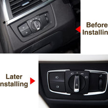 9 MOON Matt Chrome Headlight Switch Frame Trim for BMW for BMW X5 F15 2014 2015 F30 F31 F32 F34 3 4 Series (Fits: BMW)