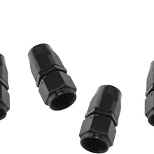 Mophorn AN8 Fuel Line Hose Kit BK Nylon Stainless Steel Braided Oil Line Hose NBR CPE Synthetic Rubber Gas Hose with Aluminum Hose End Fitting Adapter Set (16.4Ft Black)