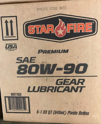 ' Star Fire Premium Lubricants SAE 80W90 GL-5 Gear Oil-6 Quart Carton