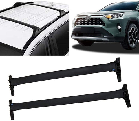 2 Pcs Cross Bars OE Style Crossbar Cargo Luggage Side Rail Replacement for 2019 2020 RAV4 Aluminum Cargo Carrier Crossbars