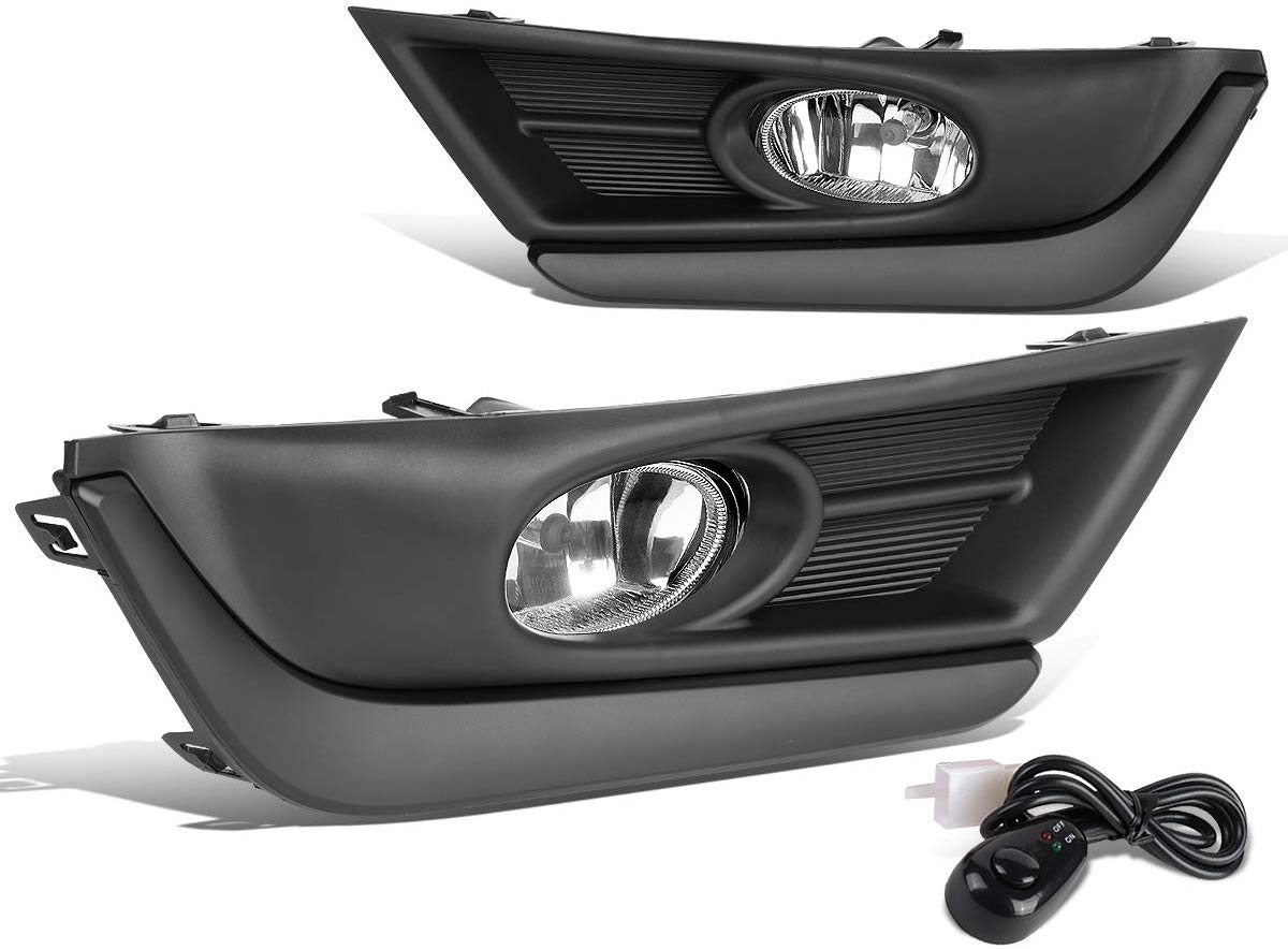 DNA Motoring FL-ZTL-276-CH Clear Driving Fog Light Lamps w/Bezels+Switch