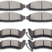 SCITOO Ceramic Front Rear Disc Brake Pad Set fit for 2003-2011 Ford Crown Victoria, 2003-2011 Lincoln Town Car, 2003-2011 Mercury Grand Marquis, 2003-2004 Mercury Marauder
