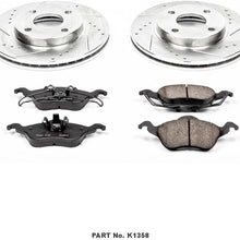 Power Stop K1358 Front Brake Kit with Drilled/Slotted Brake Rotors and Z23 Evolution Ceramic Brake Pads