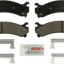 Bosch BE784H Blue Disc Brake Pad Set with Hardware for Select Chevrolet Silverado, Express, Suburban; GMC Savana, Sierra, Yukon; Hummer + More - FRONT