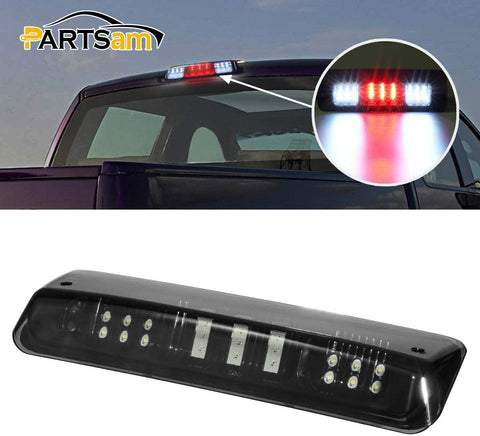 Partsam High Mount Stop Light 3rd Third Brake Light Replacement for Ford F150 F-150 2004 2005 2006 2007 2008 Smoked LED Rear Cab Roof Brake Stop Tail Cargo Center Light Lamp Black Housing w/3 Plugs