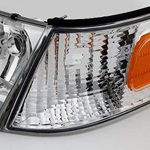 For Ford Crown Victoria Clear Replacement Headlights W/Corner Lamps 4pc Left + Right Pair Set