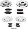Power Stop K4141 Front and Rear Z23 Evolution Brake Kit with Drilled/Slotted Rotors and Ceramic Brake Pads