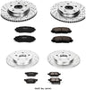 Power Stop K4141 Front & Rear Brake Kit with Drilled/Slotted Brake Rotors and Z23 Evolution Ceramic Brake Pads