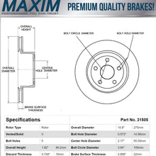 Front Premium Anti Rust Geomet Coated Drilled and Slotted Brake Rotors MAXG23632RDS