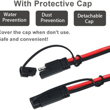 KUNCAN 3FT Sae to Sae Extension Cable DC Power Heavy Duty 12AWG 2 Pin Quick Disconnect Wire Harness with Waterproof Cover