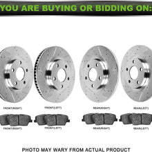 Scitoo Brake Kits, Rear Slotted Brake Discs Rotors and Ceramic Disc Brake Pads Brakes Kit fit 2006-2012 Mazda 6,2006-2010 Mercury Milan,2006-2009 Ford Fusion,2007-2009 Lincoln MKZ Compatible ATD1161C