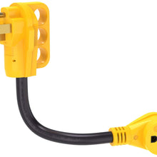 Kohree 30 Amp to 50 Amp RV Plug Adapter Heavy Duty Dogbone Electrical Power Adapter with Grip Handle, 30M/50F 125V/3750W, 18 Inches