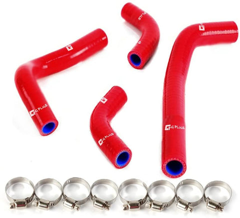 Red Silicone Radiator Coolant Tube Kit Clamps For Honda CRF250 CRF250X CRF250R 2004-2009 05 06 07 08