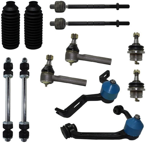 Detroit Axle - 12-PC Front Suspension Kit Ford Explorer/Ranger - 10-Year Warranty - 2-Piece Design Upper Control Arms & Ball Joint, 2 Lower Ball Joints - Torsion Bar Suspension Models Only……