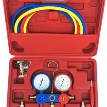 2 Way Ac Refrigerant Manifold Gauges Set,For R134a r134 R410A R404A R22 Refrigerants,Diagnostic Manifold Gauge Set w/Hoses Coupler Adapters