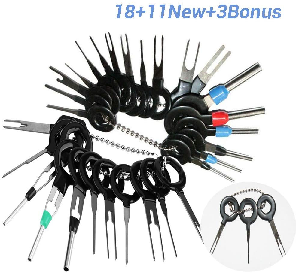 32pcs Auto Terminals Removal Key Tools, Auto Electrical Wiring Crimp Connector Pin Extractor Puller Repair Remover Key Tools Set for Most Connector Terminal.