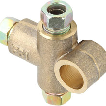 T-Shap Brake Line Tee Hose Connector 3 Way Adapter wiht 3 Male Nuts Short Union M10 3/16in Pipe 10mm