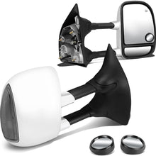Replacement for Super Duty F250-F550 Heated Power Signal Extendable Chrome Towing Side+Corner Blind Spot Mirror