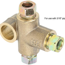 T-Shap Brake Line Tee Hose Connector 3 Way Adapter wiht 3 Male Nuts Short Union M10 3/16in Pipe 10mm