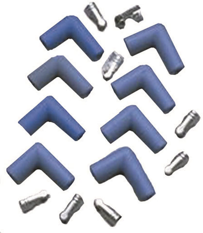 Taylor Cable 46061 Blue 90-Degree Spark Plug Boot/Terminal Kit - Pack of 8