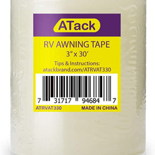 Atack RV Awning Repair Tape, 3" x 30 Foot, Waterproof Rip Stop Patch and Tent Repair Tape for Vinyl, RV punctures, Camper, Awning, Canopy, Tents, Tarpaulin and Greenhouse